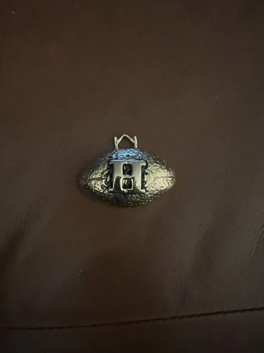 Football Charm Keychain Pendant H Harvard Texans Hawaii Houston Brass Metal